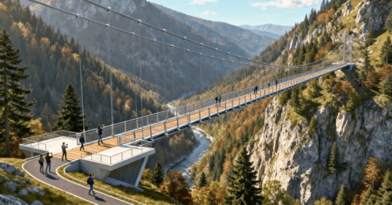 Cel mai înalt pod pietonal suspendat din Europa se va construi într-o ...